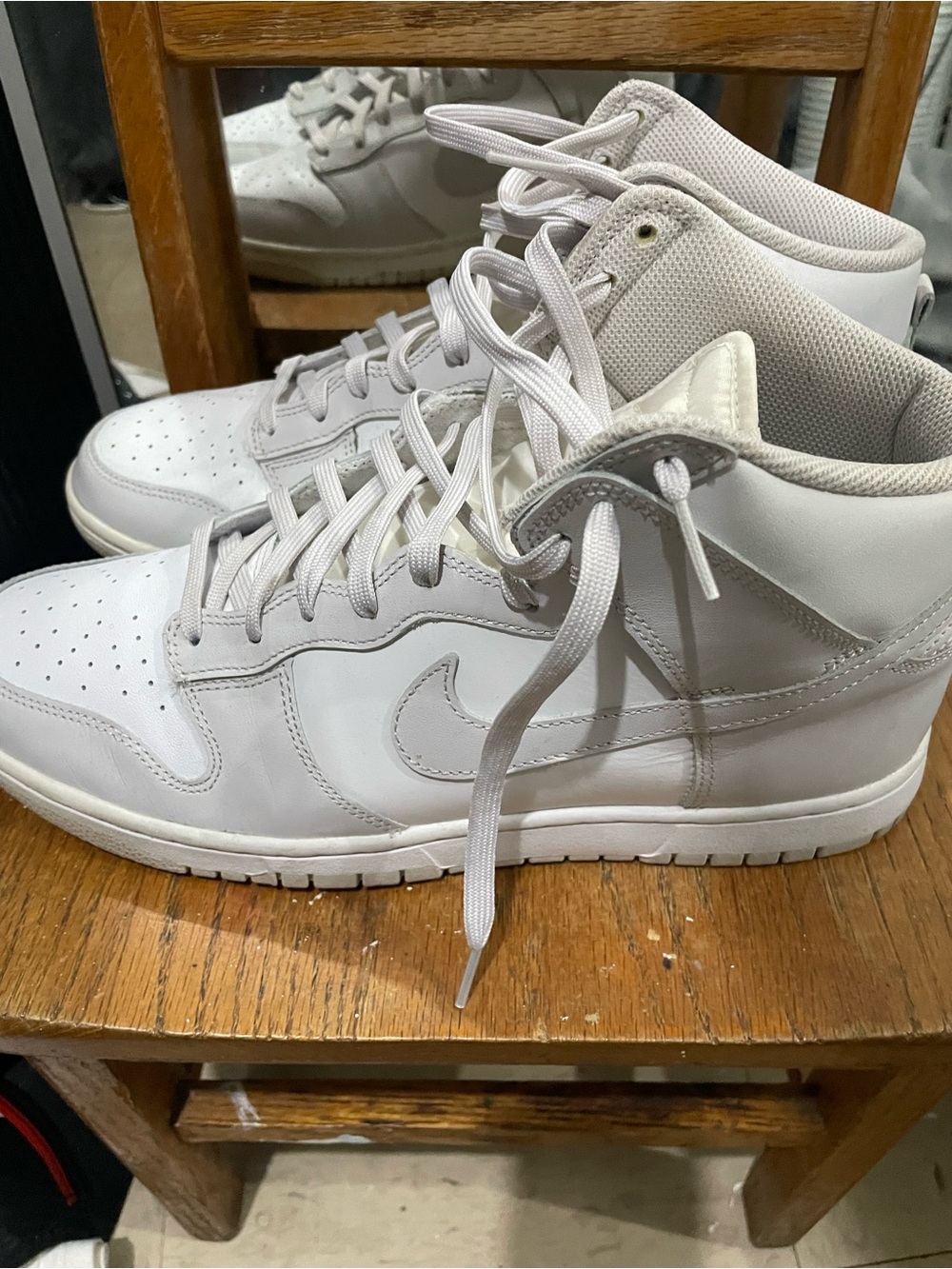Nike Women’s High-Top Sneakers in Light Gray and White